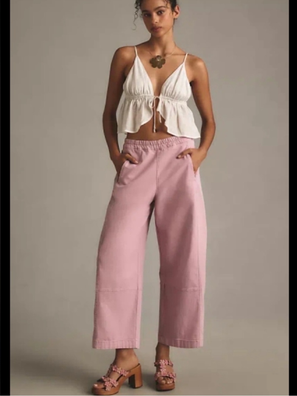 Pilcro Anthropologie The Izzie Relaxed Pull-on Barrel Pants Size XSP